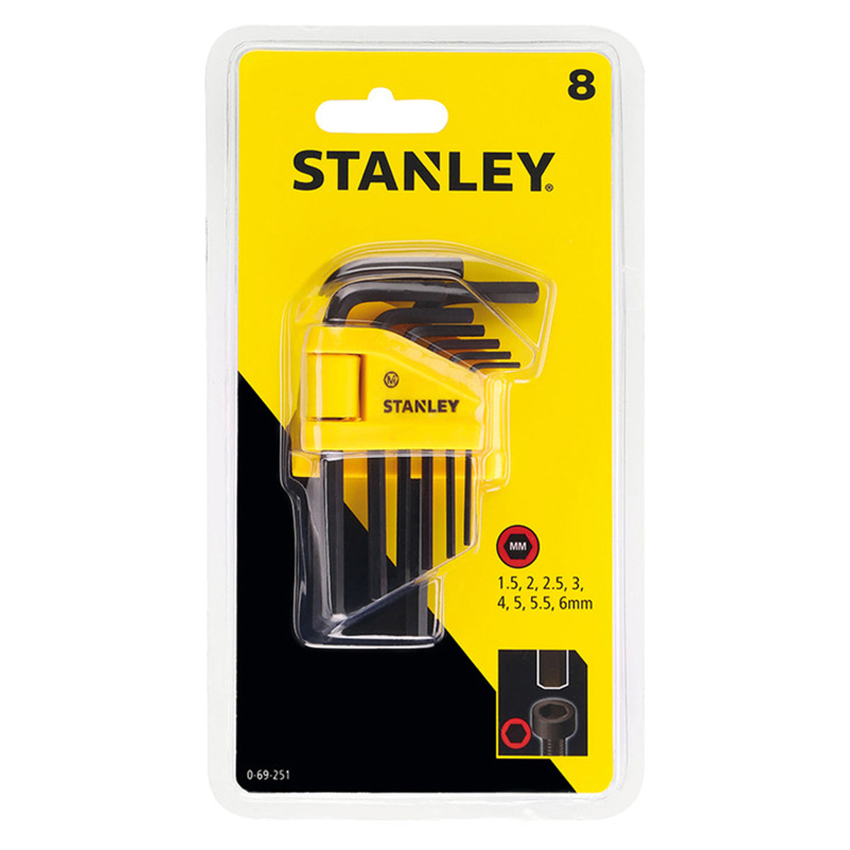 STANLEY HEX KEY SET METRIC x8