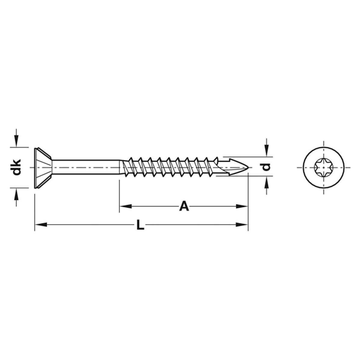 SPAX MDF SCREW CSKTS20 D4.5x45 x200