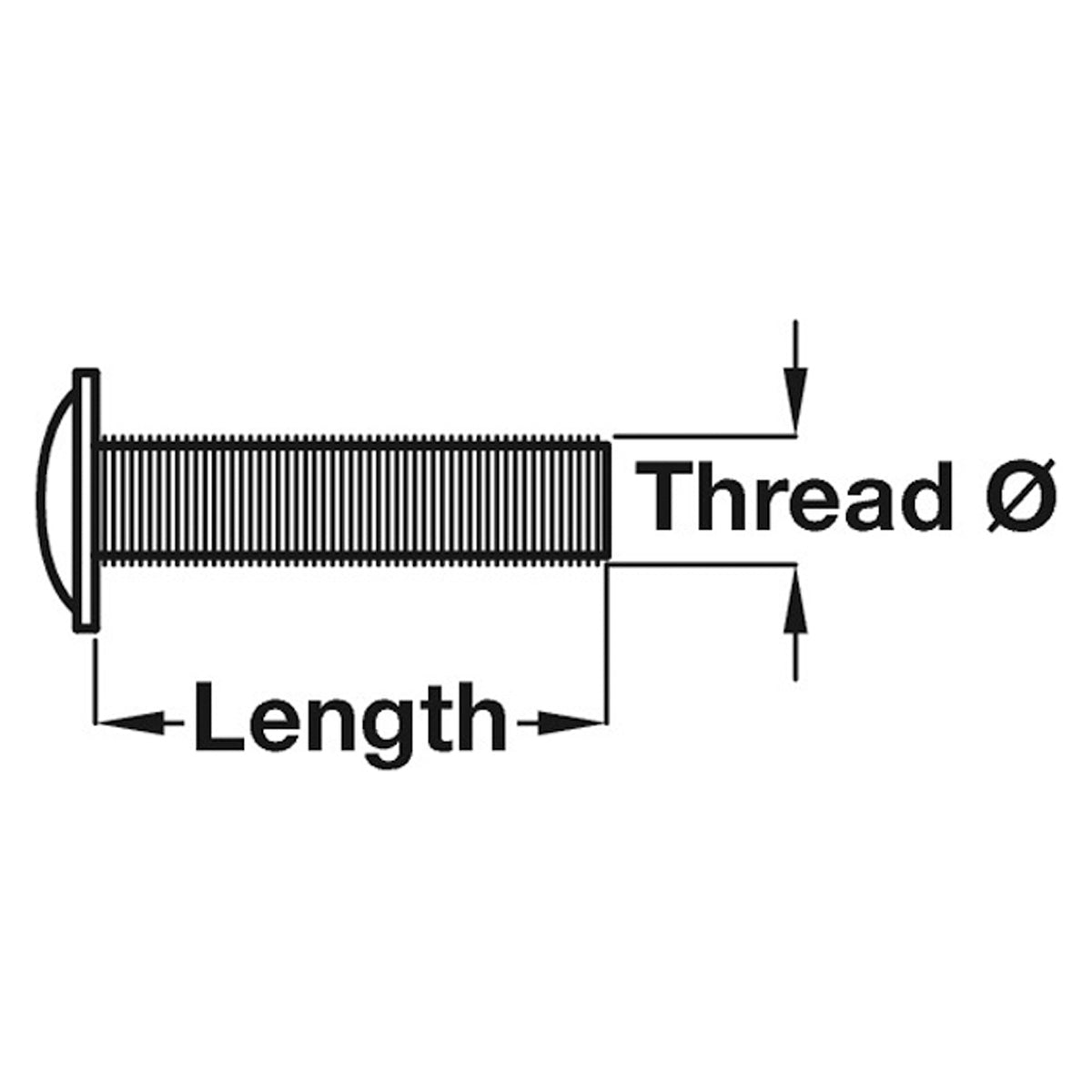 FLAT HEAD BOLT M6x28 ST/GLV x100