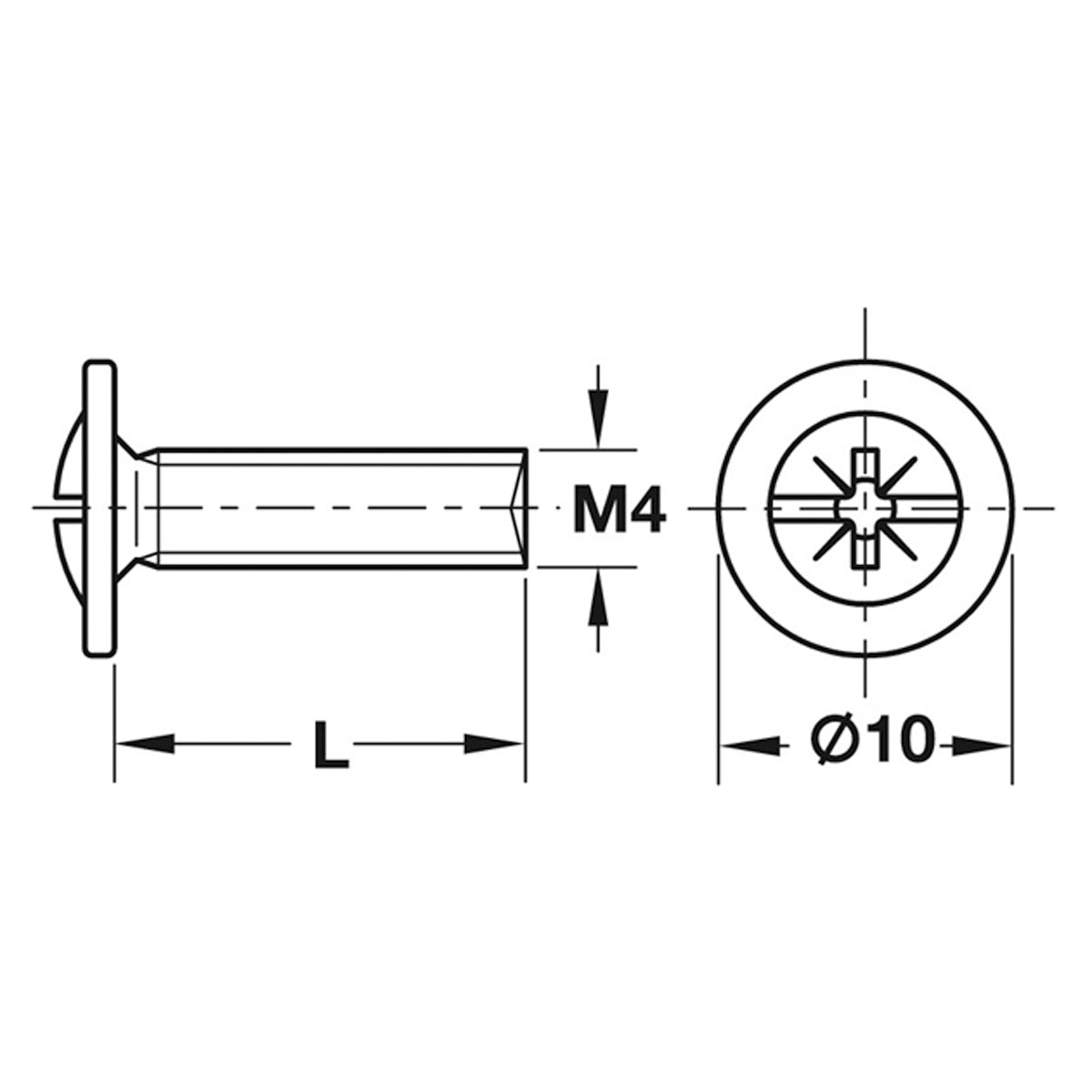 M4 CONNECTING SCREW NP DM4x15 x100