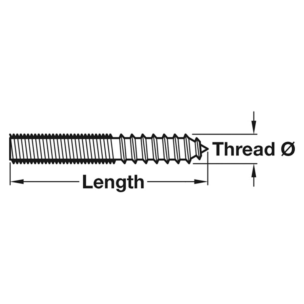 WOOD/METAL DOWEL ST DM10x60 x100