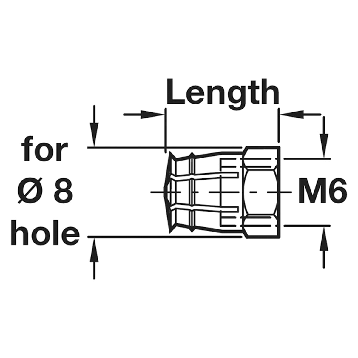 M6 SPREADING SLEEVE DM6x09 BBR x100