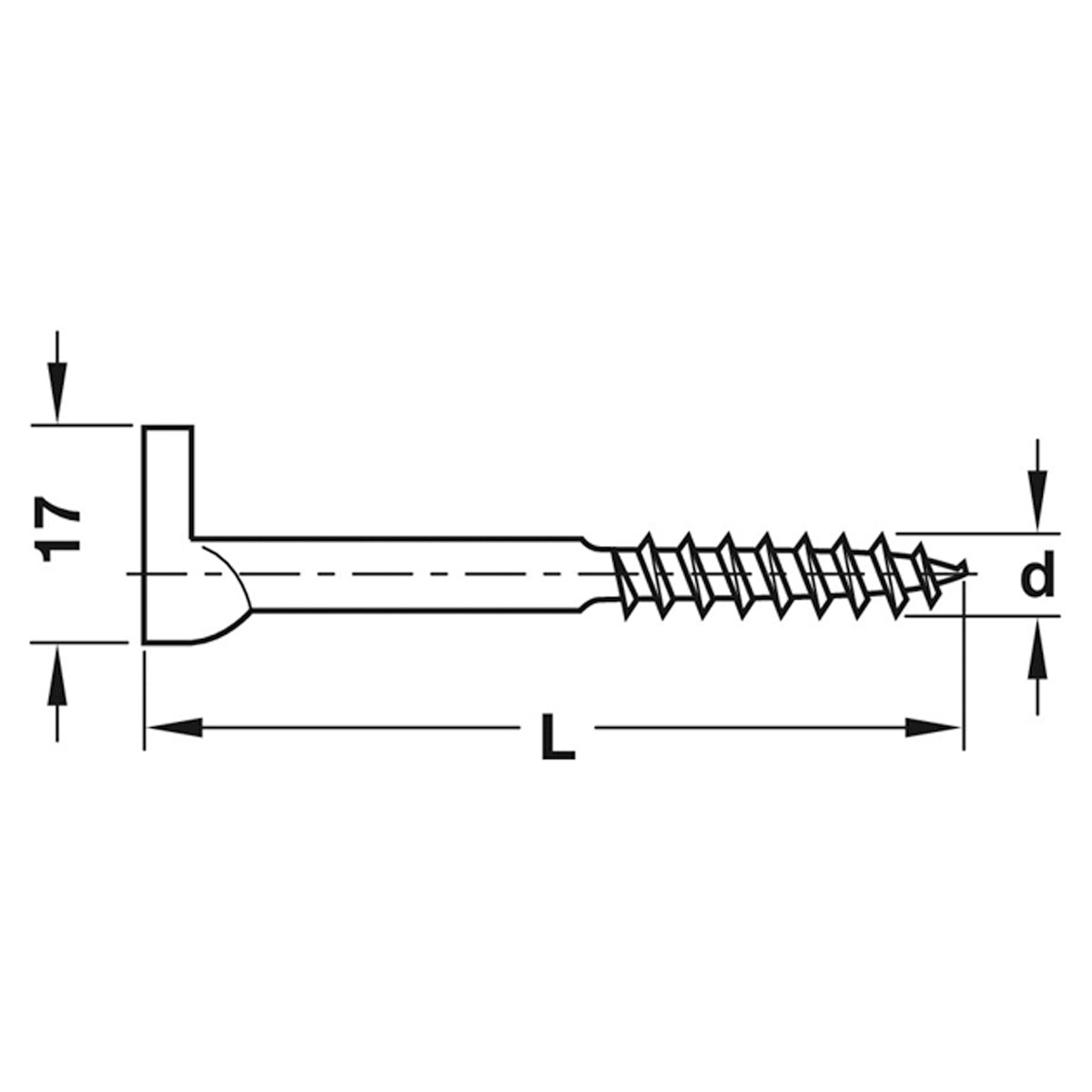 SCREW HOOK D5.2x50 ST/GLV