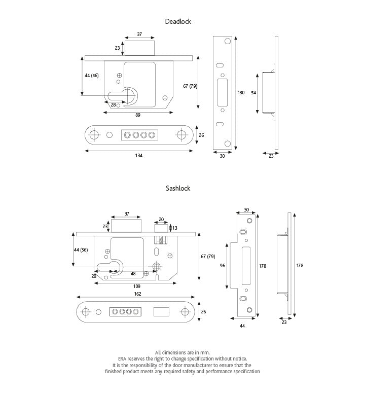 ERA Euro Profile Sashlock 64mm Satin | DF264-51