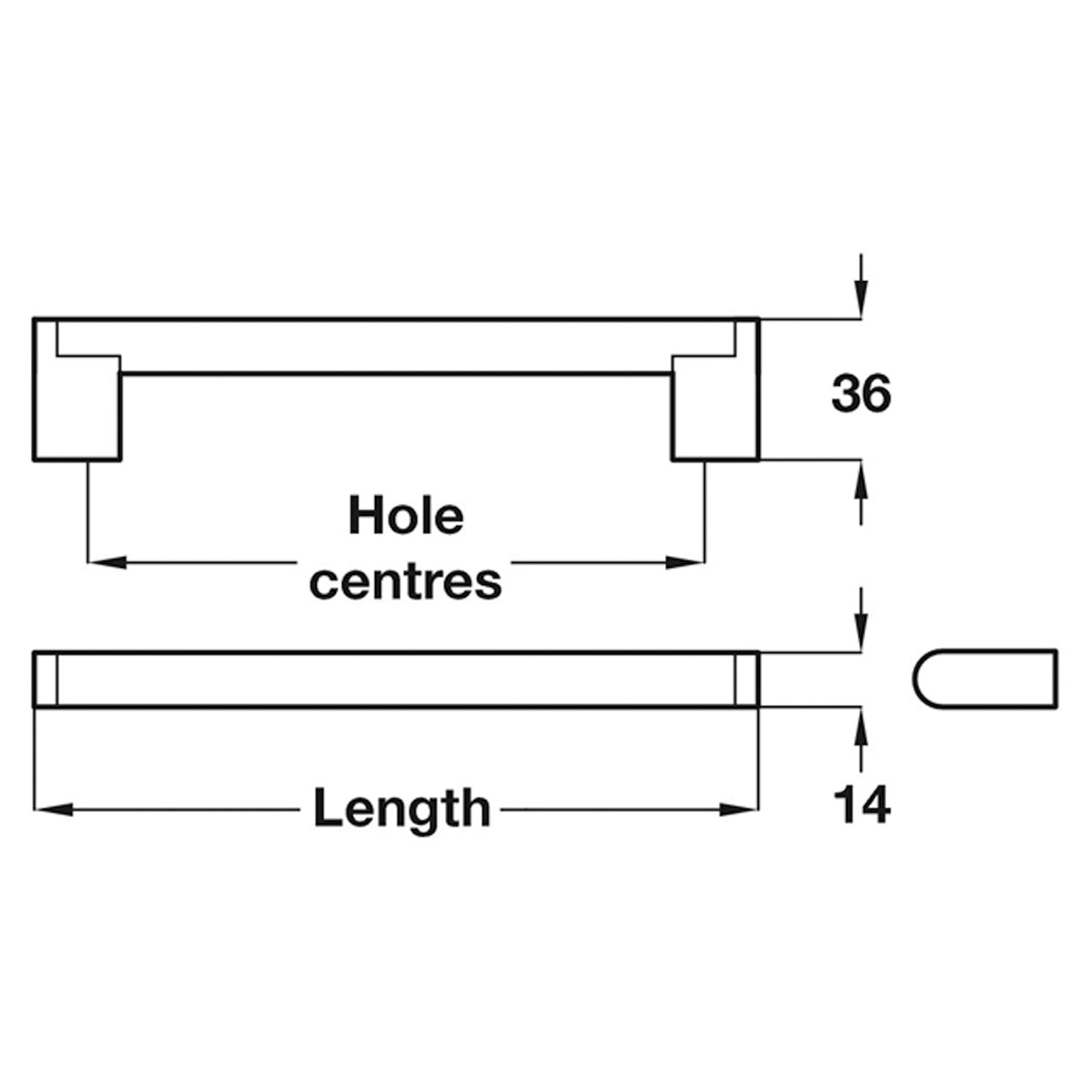 BOSTON BAR HANDLE 807HC ZA/STST