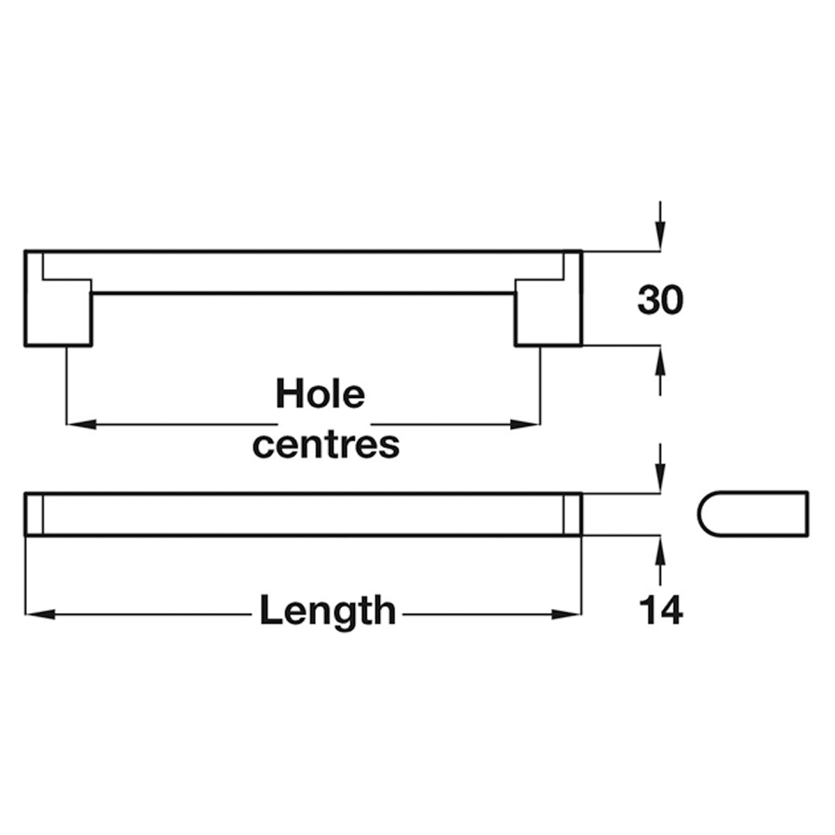 BEULAH BAR HANDLE 448HC ZA/STST