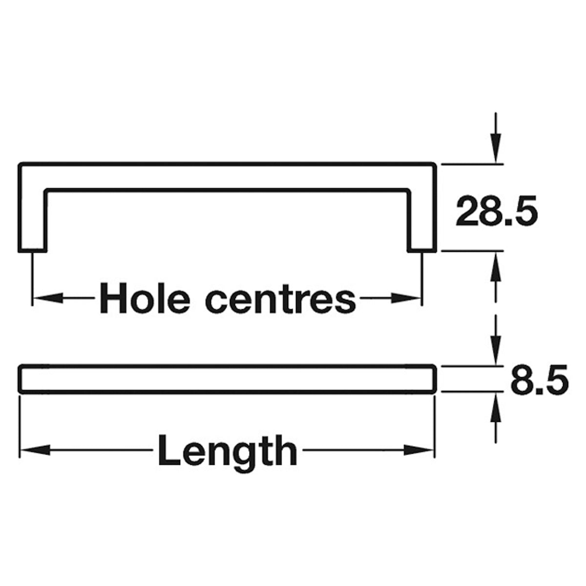U PULL HANDLE 492HC 500.5 ZA/MBK