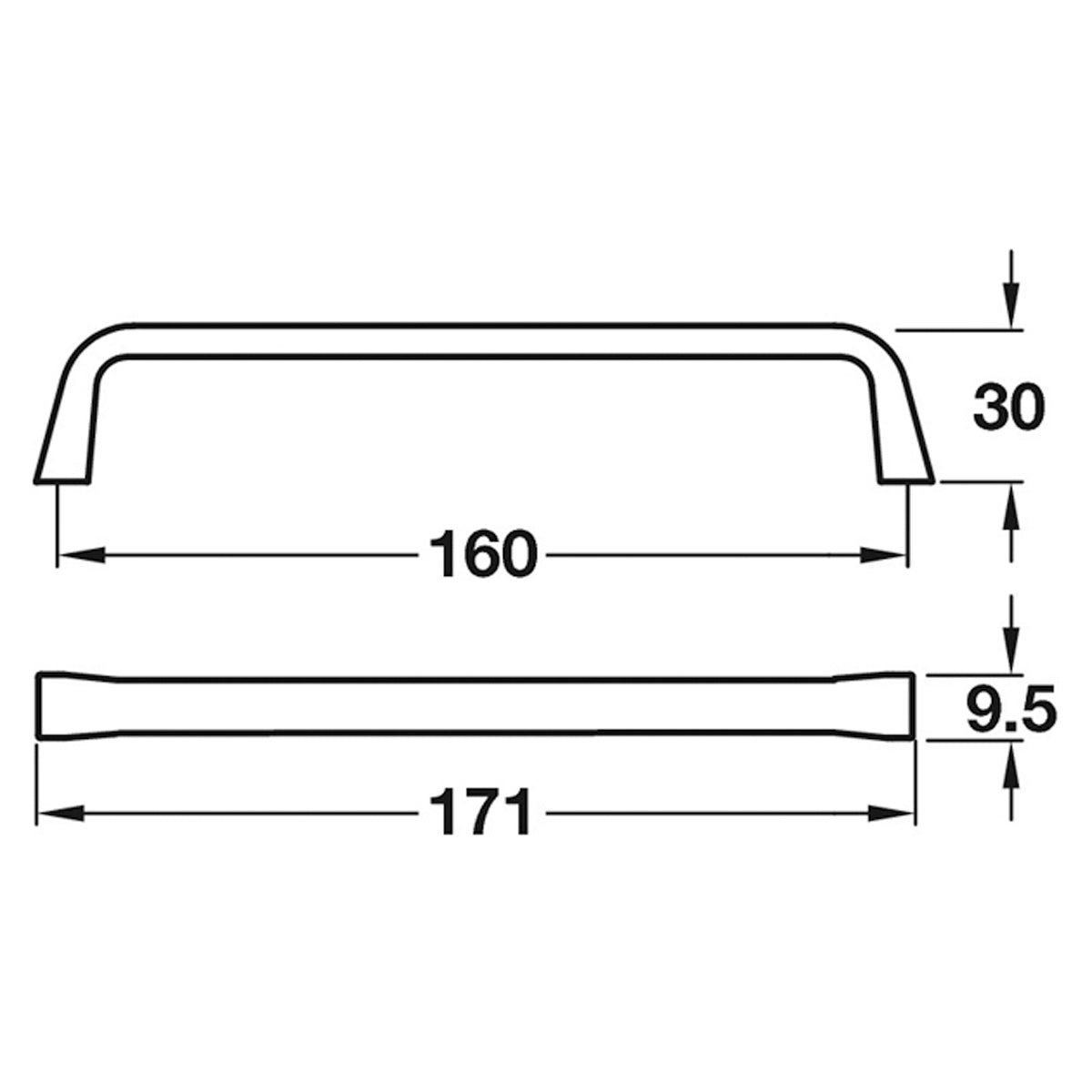 ESTE PULL HANDLE 160HC ZA/BCO