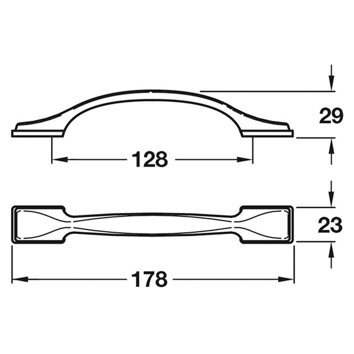 SHAPED D HANDLE 128HC ZA/ABR
