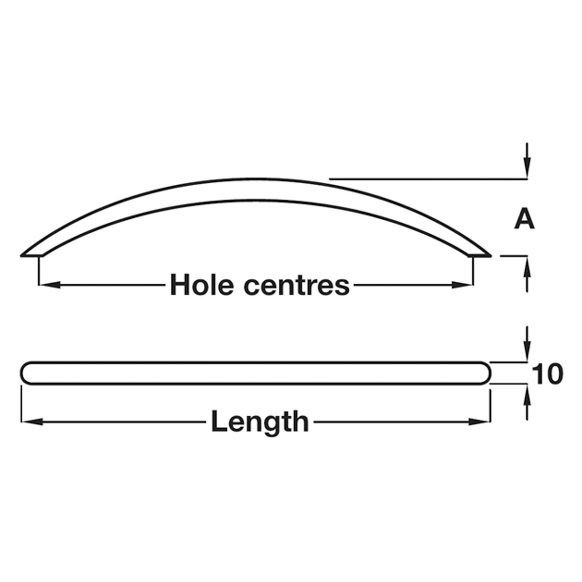 BOW HANDLE 256HC 297x10x32 ST/PCP