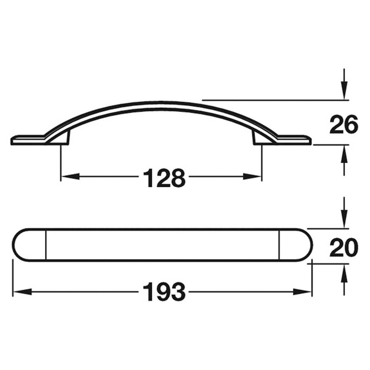 SMOOTH BOW HANDLE 128HC CI/NAT