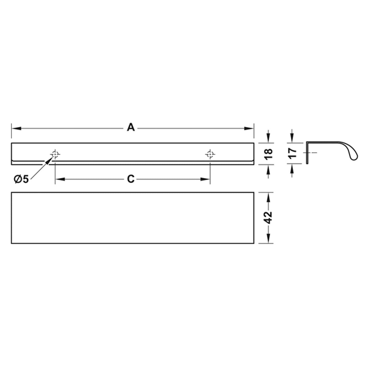 ONA PROFILE HANDLE 0032HC ALU/BGY