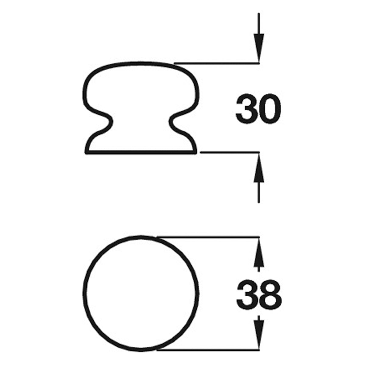 VICTORIA KNOB D38x30 CER/WHI