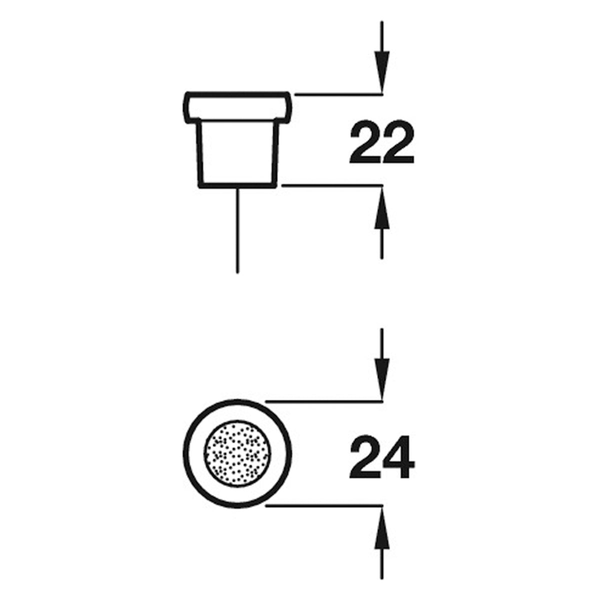 GLITTER RND KNOB D24x22 ZA/PC