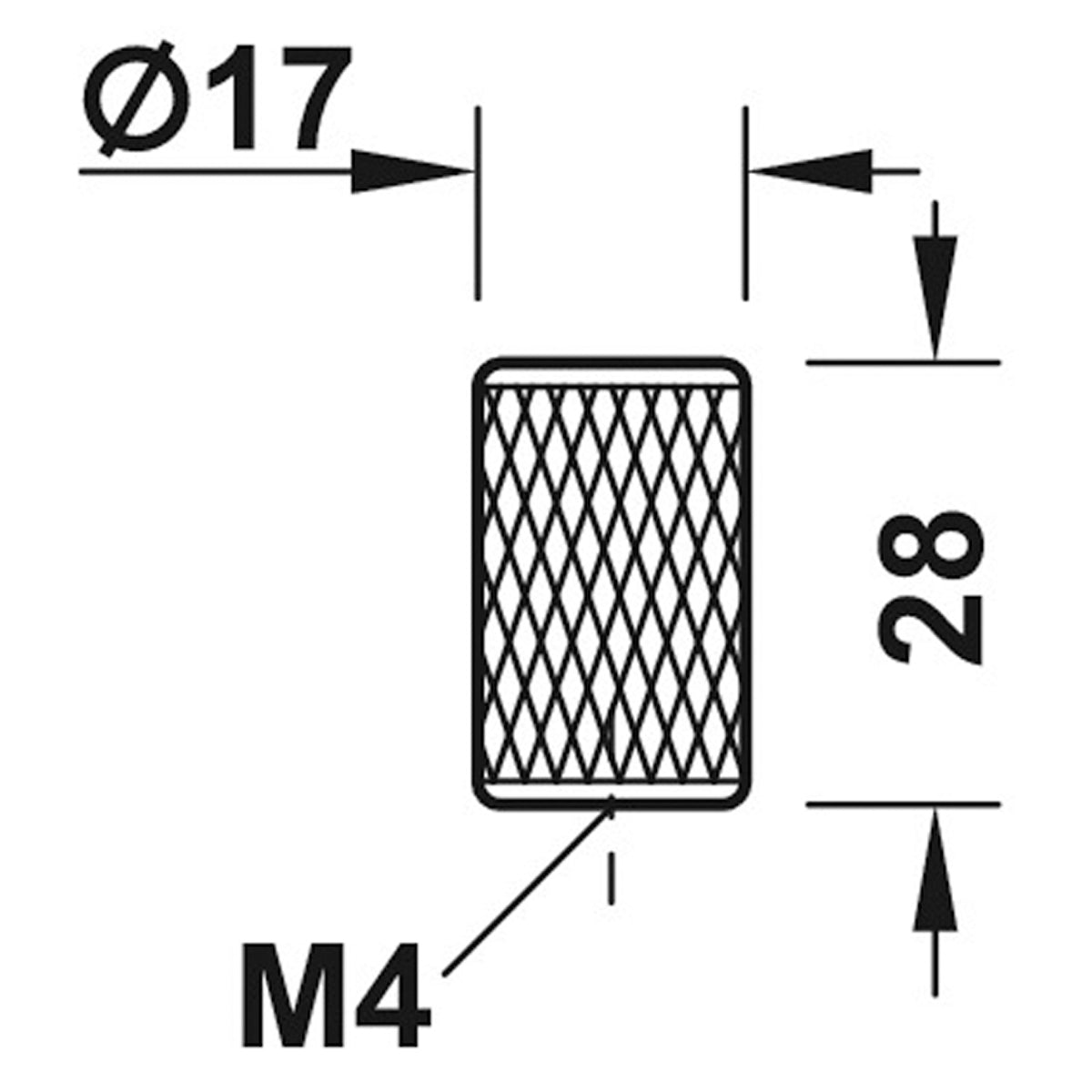 GRAF KNOB D17x28 ZA/PCP