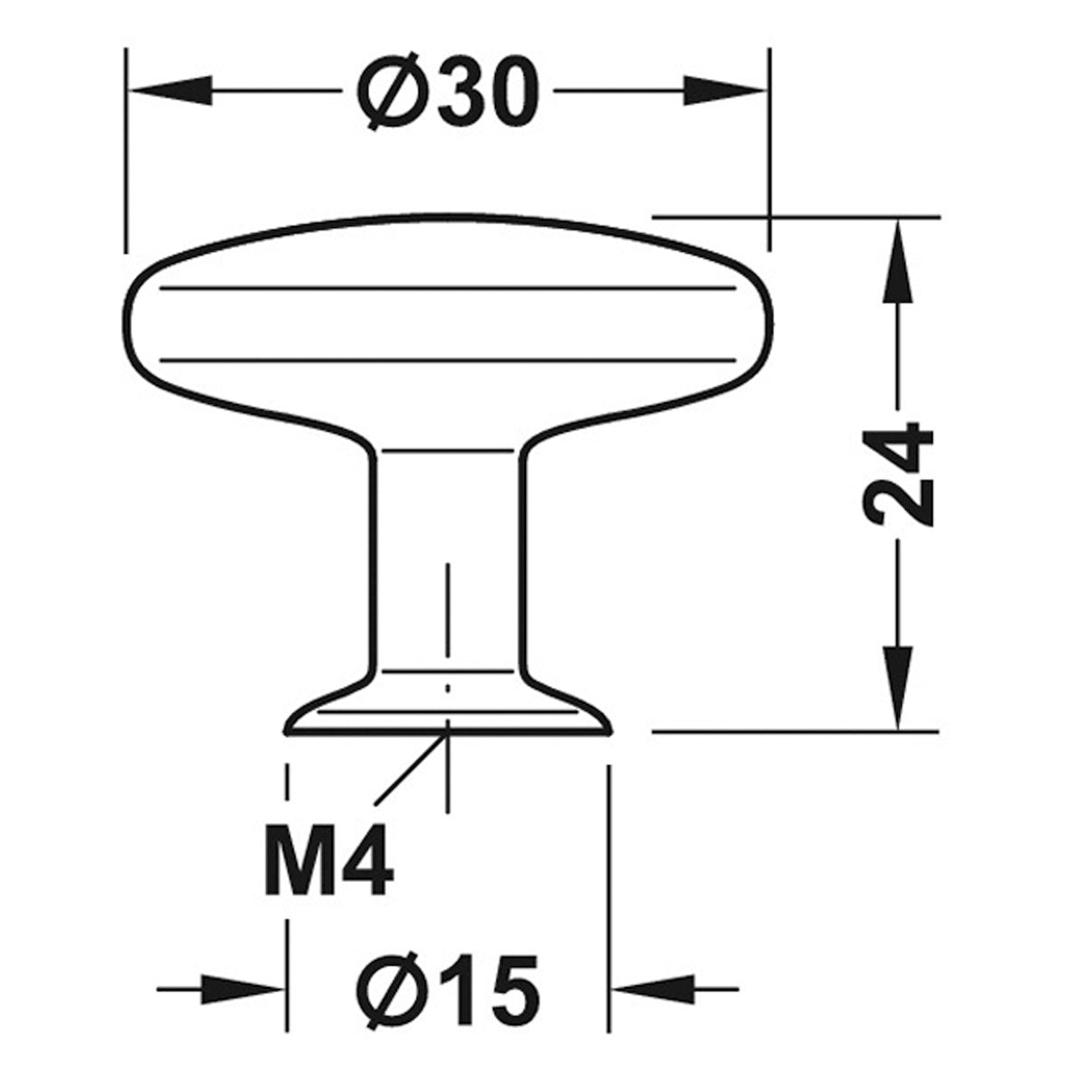 CASIUS KNOB D29.5x24xD16 ZA/MNI