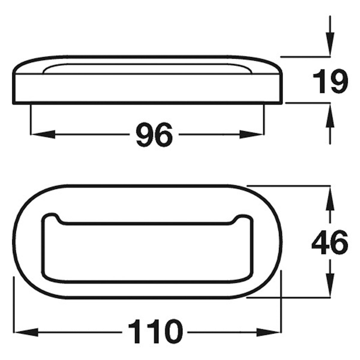 PULL HANDLE 96HC 110x46x19 ZA/ALU