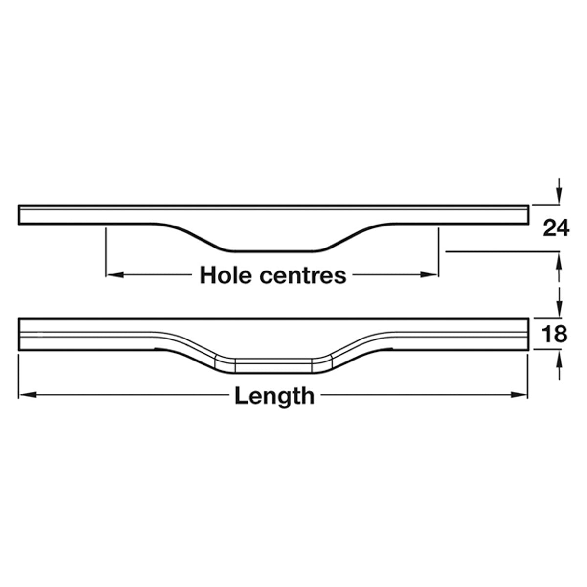 ULTRA PULL HANDLE 160HC 594 ASH/BLK