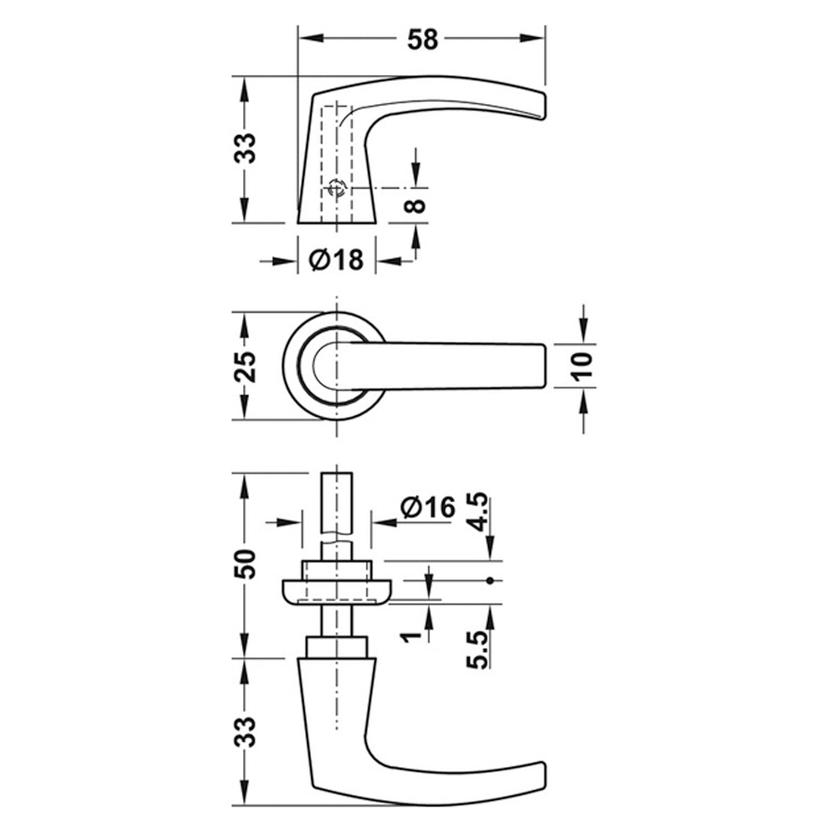 DOOR HANDLE SET PL/BROWN