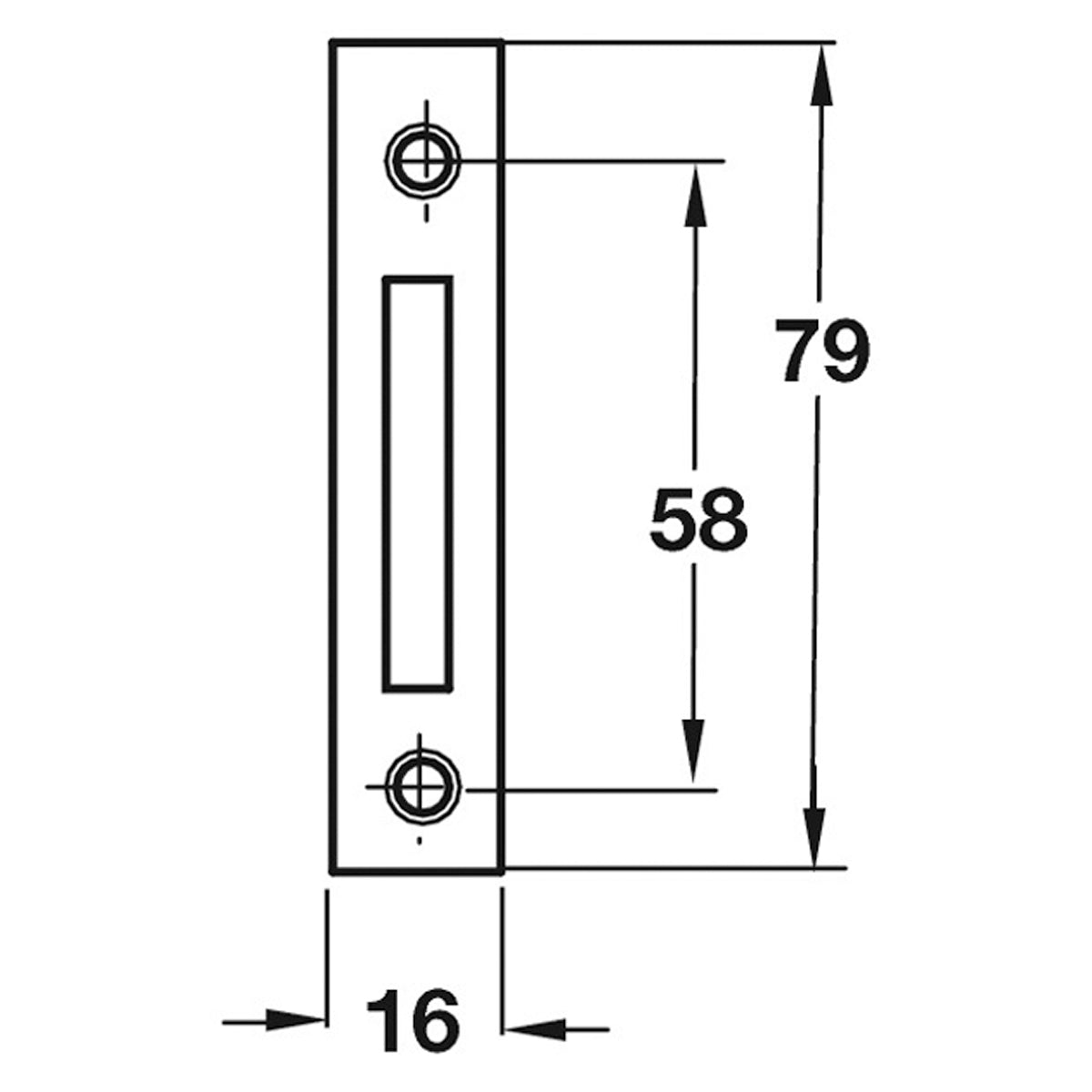 MORTICE BUDGET STRIKE 25x90 ST/ZP