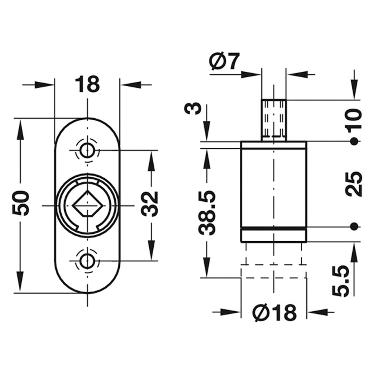 SY3K PUSHBUTTON LOCK CASE M5 ZA/NP