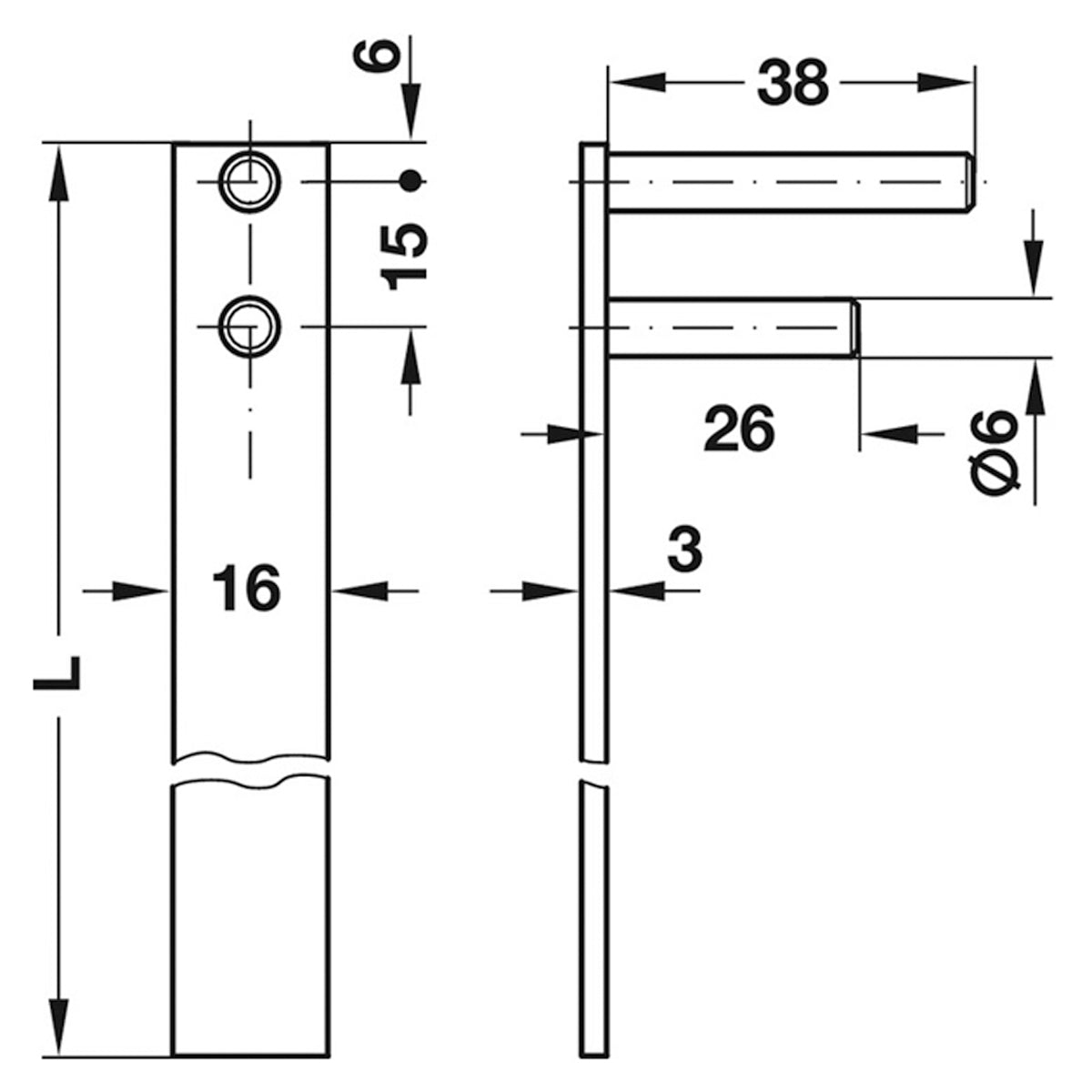 CENT LOCK ROTARY CYL BAR 600 ALU