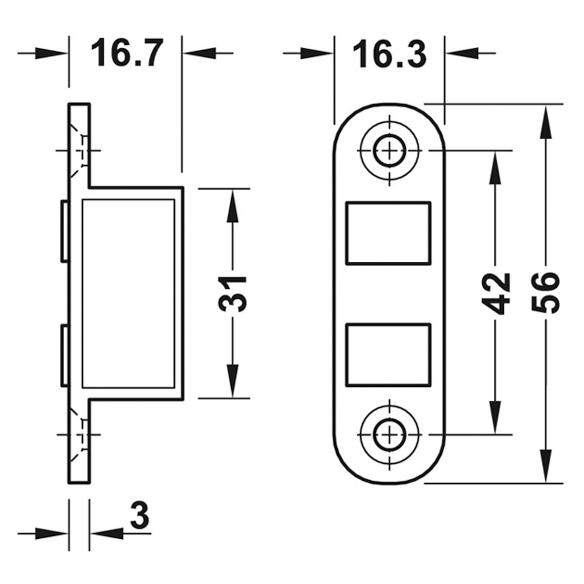MAGNETIC CATCH RECESS 4KG ZA/NP