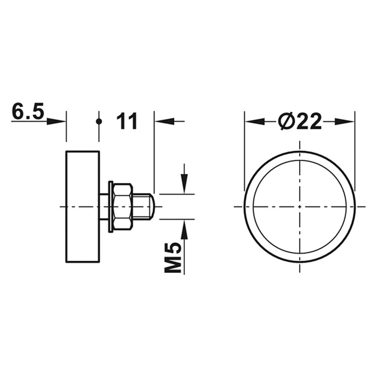 MAGNETIC CATCH FIXED 3KG ALL METAL