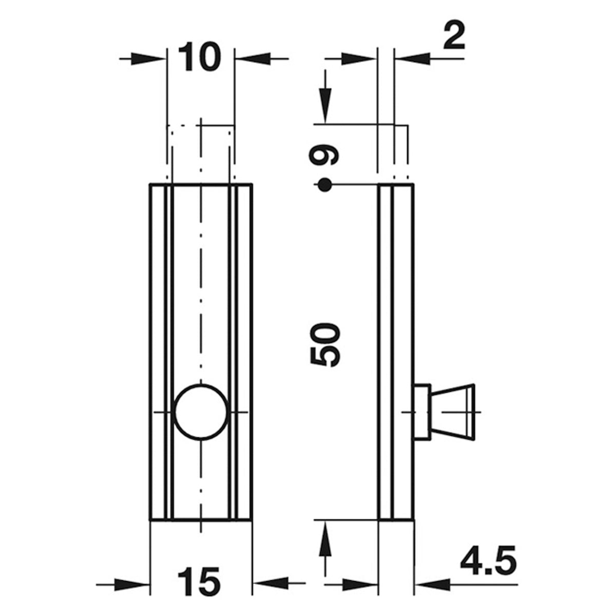 FURN BOLT+STRAIGHT 15x50 BRS/MNP