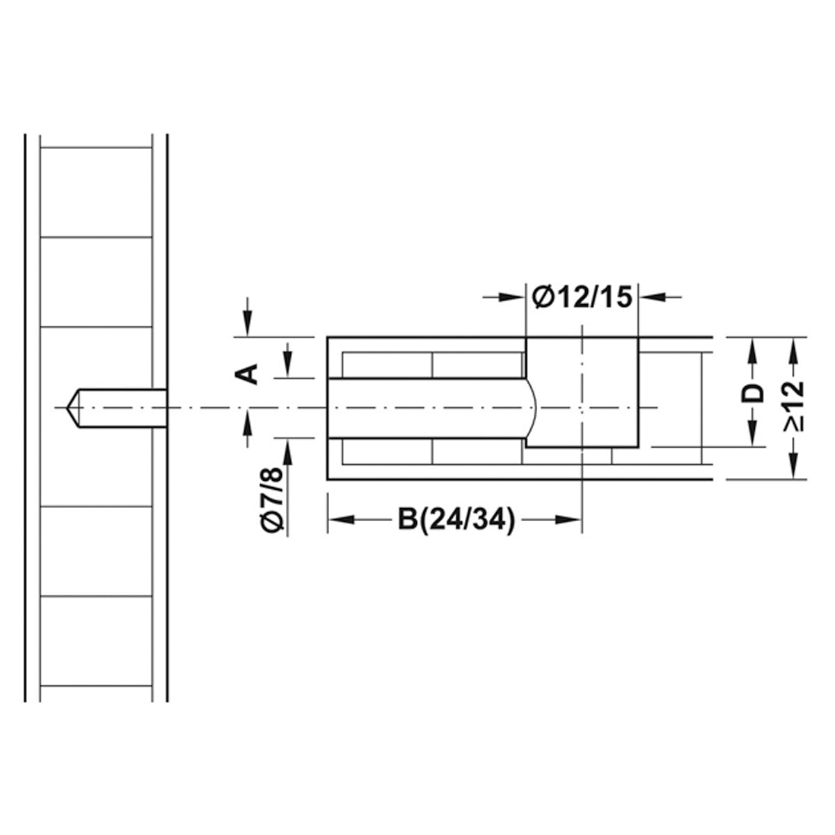 MINIFIX 15 HOUSING -RIM 08.0 BRI x100