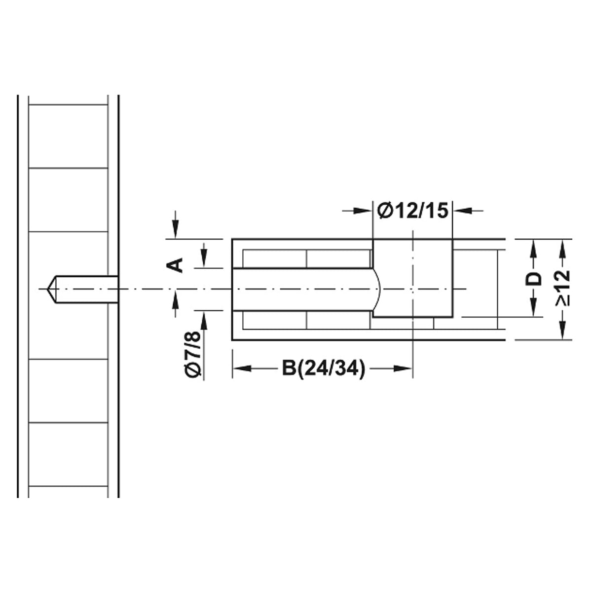 MINIFIX 15 HOUSING -RIM 18.0 BRI x100