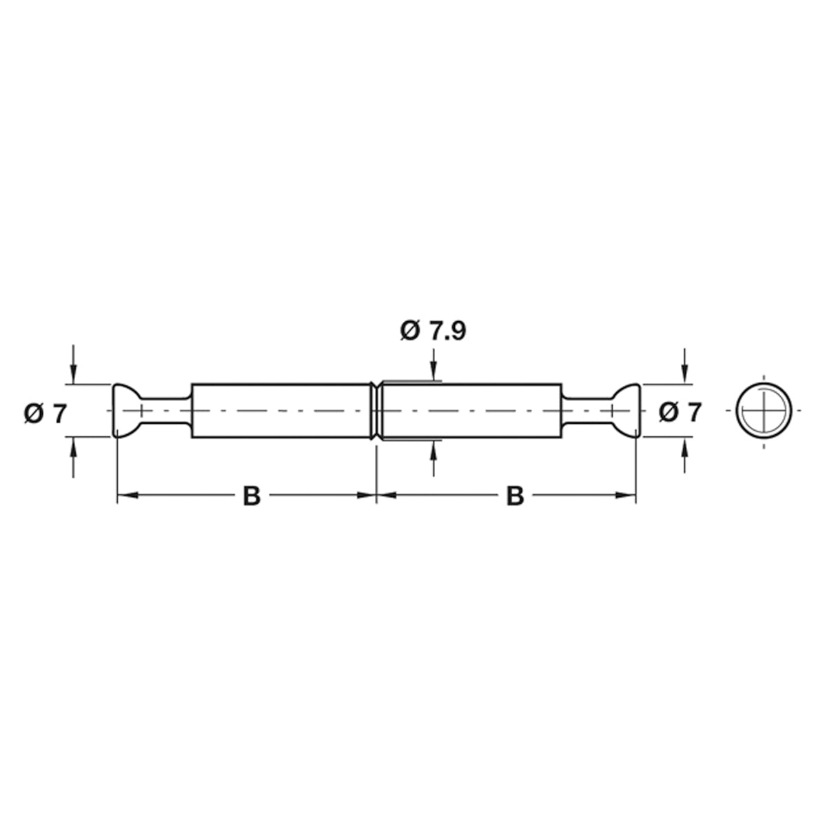 MINIFIX 15 DOUBLE ENDBOLT D7x34 BRI x100