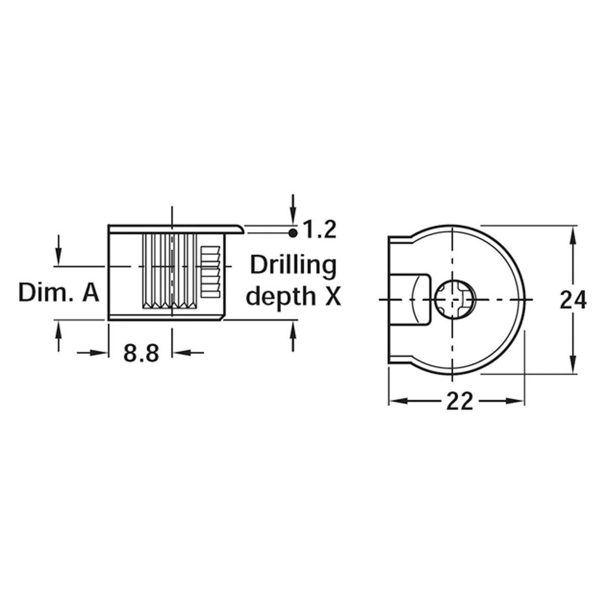 RAFIX-20 HSE -RDG D24x8.0 PNP x100