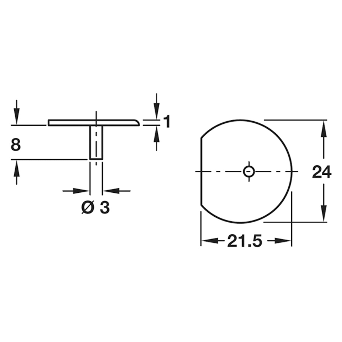 RAFIX-20 FHS CAP D24x9 WHI x100