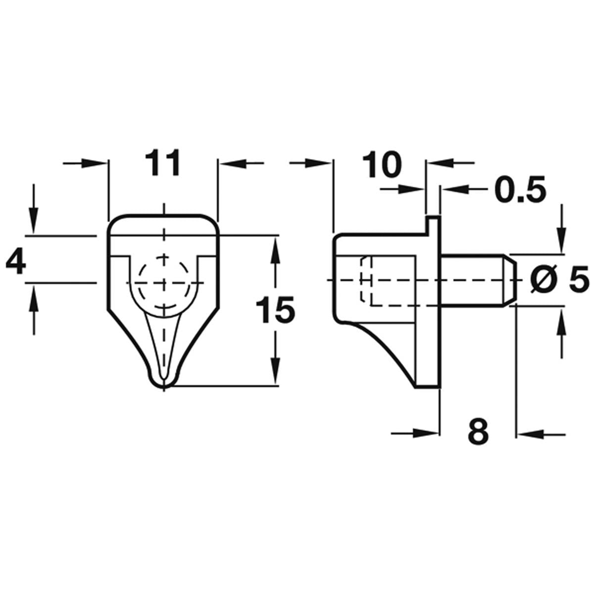 SHELF SUPPORT 60KG ST/WHI BX100