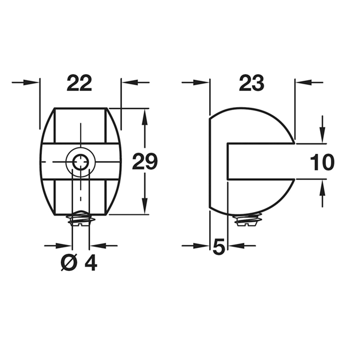 SHELF SUPP CLAMP SCREW 8-10 ZA/STST
