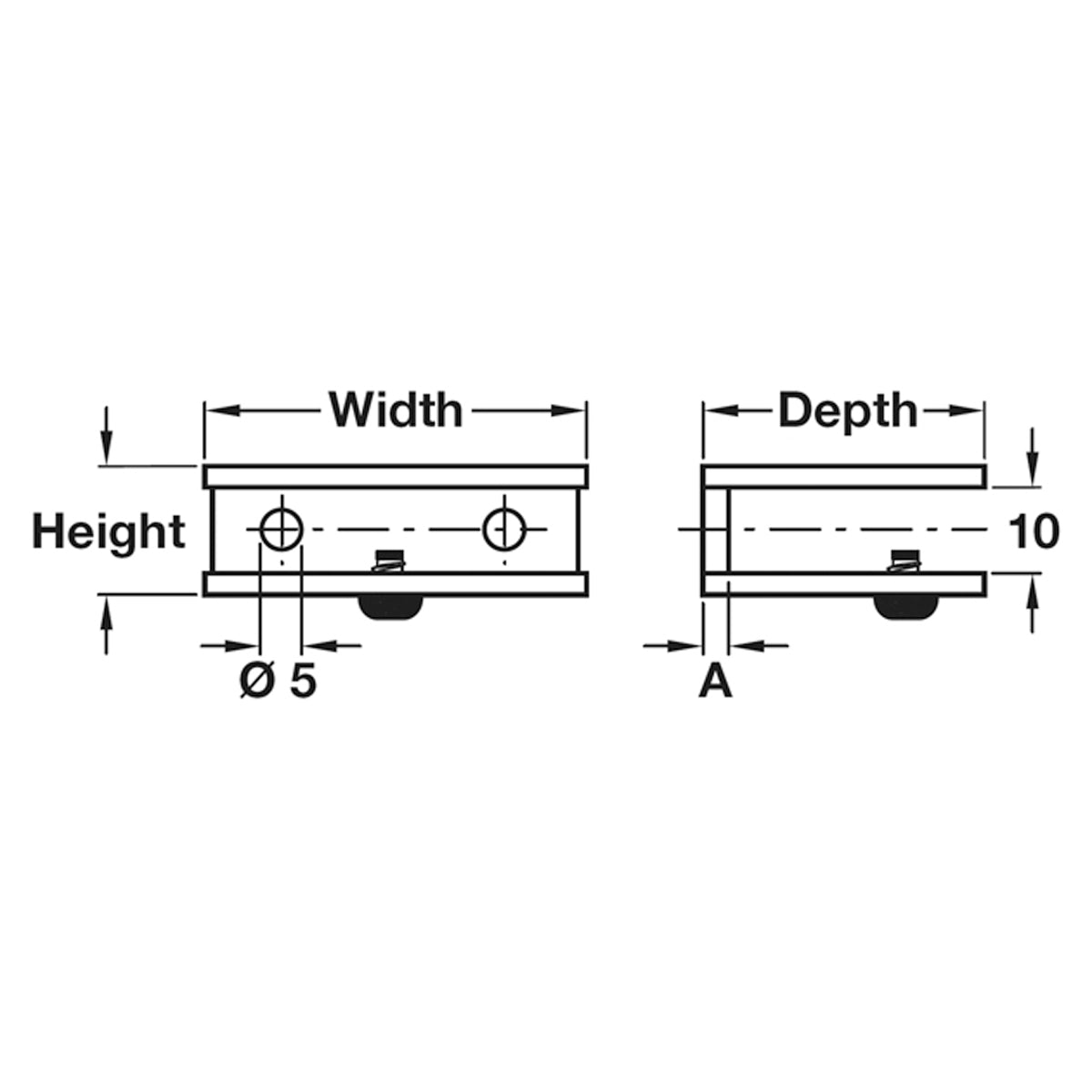 Shelf Clamp Support 6-10mm Screw ZA PCP