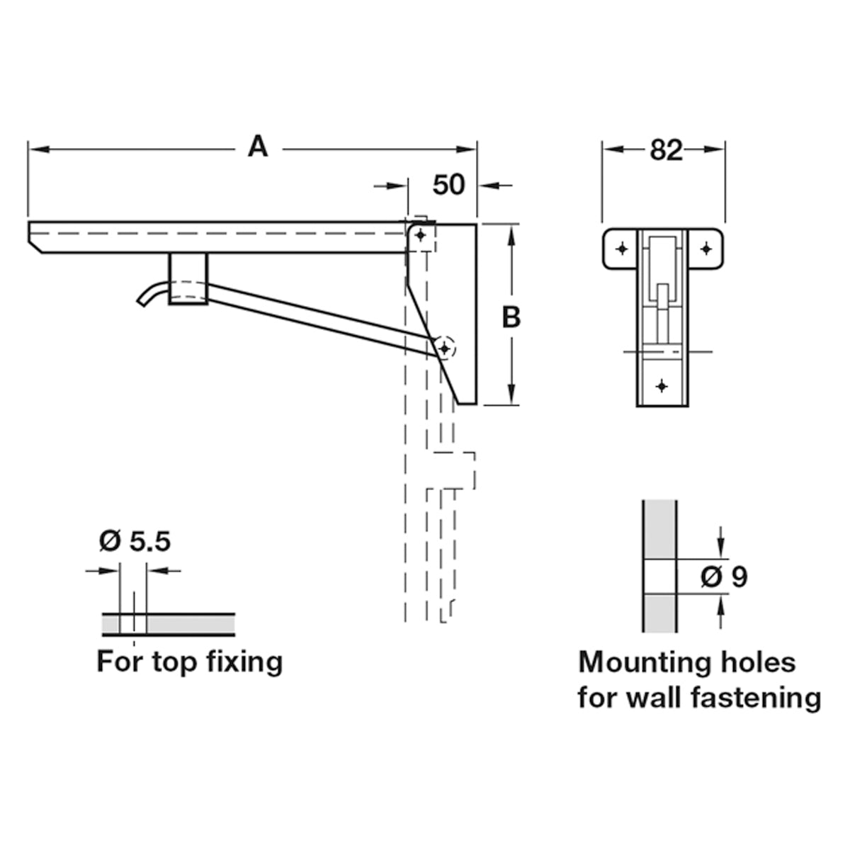 FOLD BRACKET LD HEBGO 134x330 ST/GY