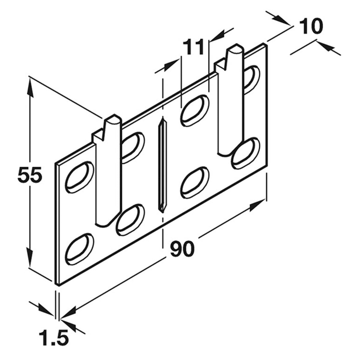 SCARPI-4 DBL WALL MOUNT PLATE ST/ZP