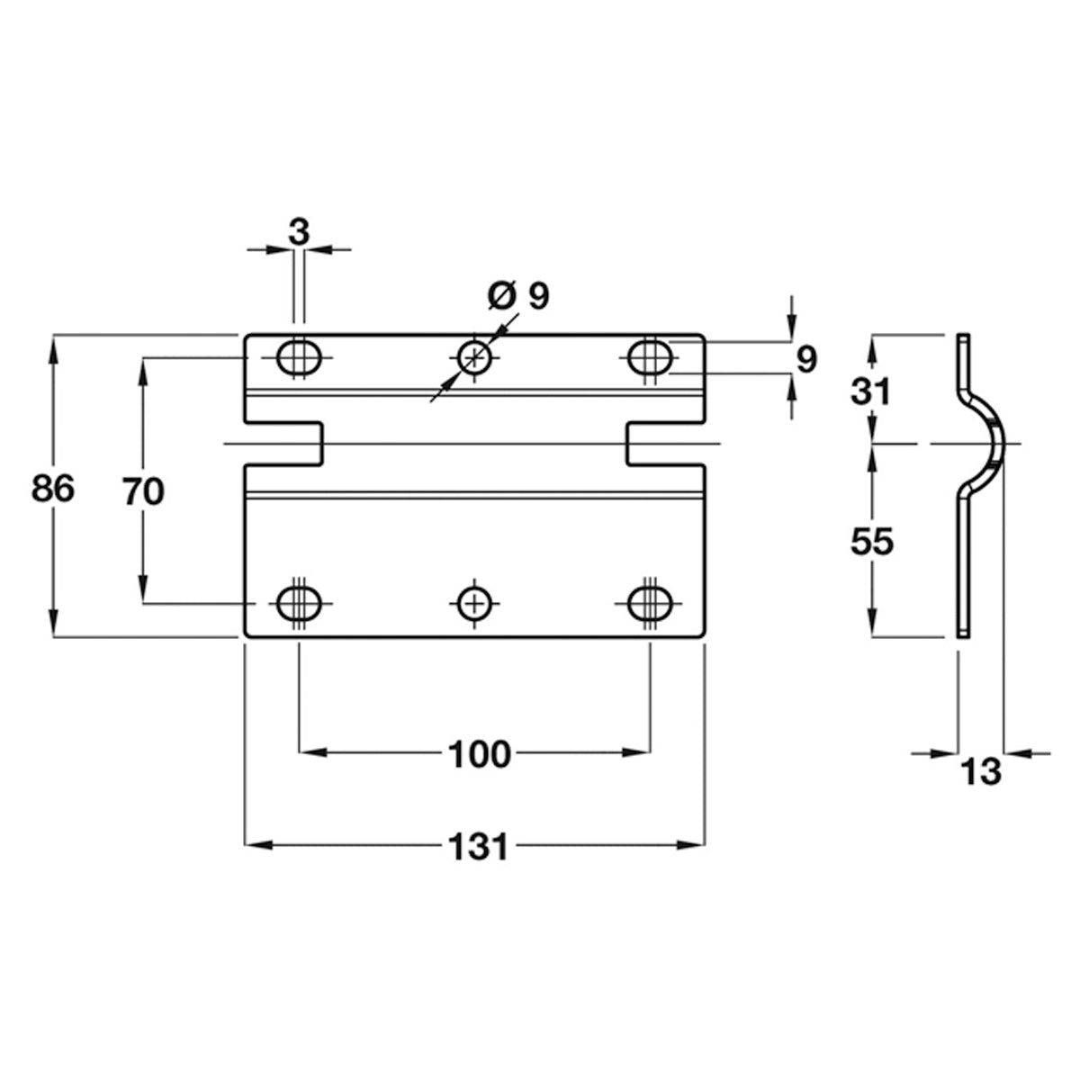 ATLAS CAB LARGE WALL PLATE 131x86