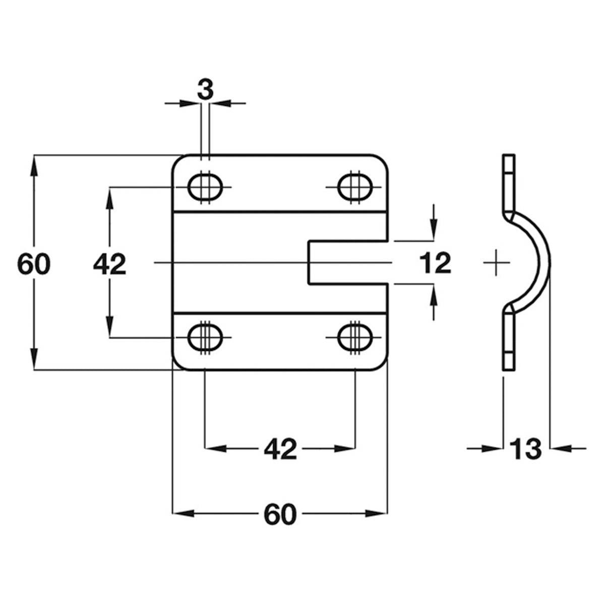 ATLAS CAB WALL PLATE 60x60x13