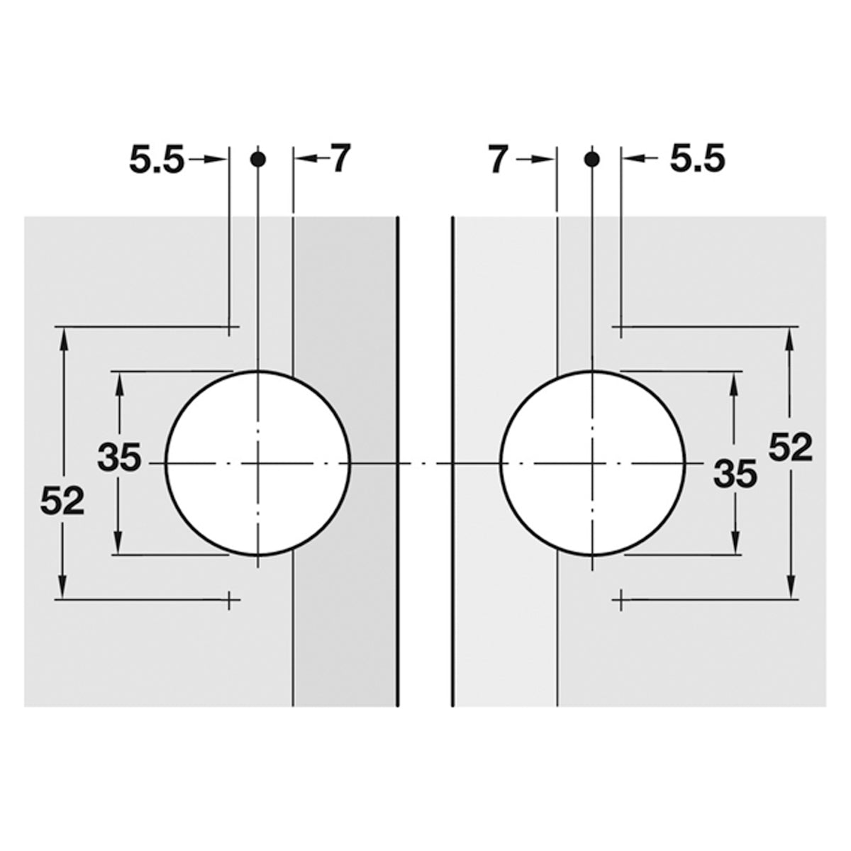 MITRED FLAP HINGE 90deg SCR D35 ZA/NP