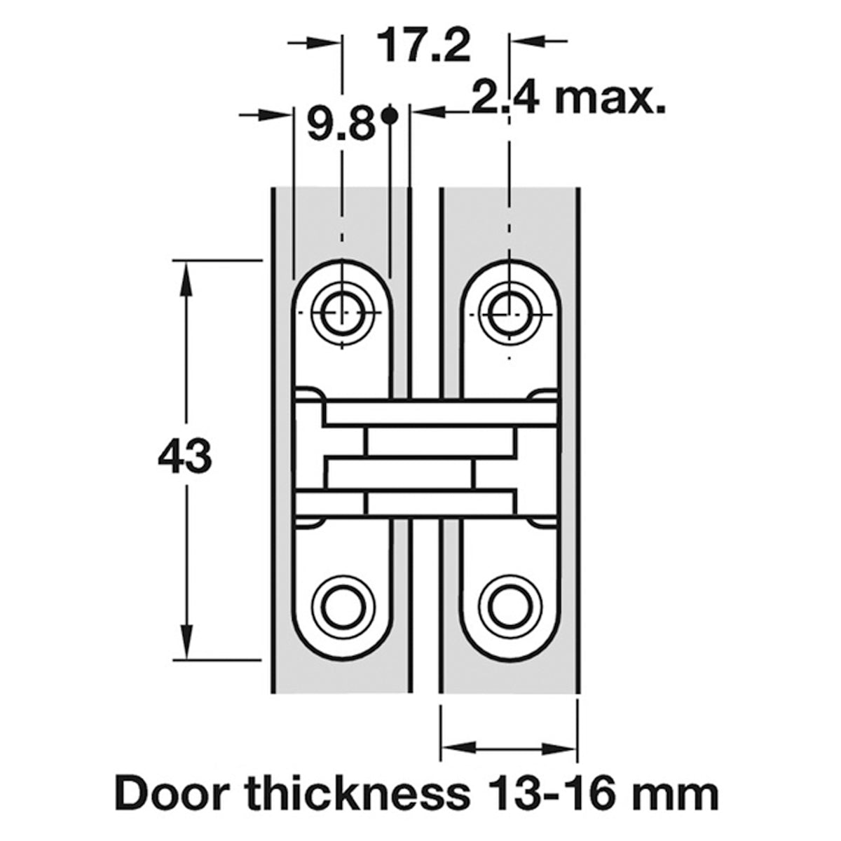 SOSS HINGE 101 180deg 13-16 ZA/NPL
