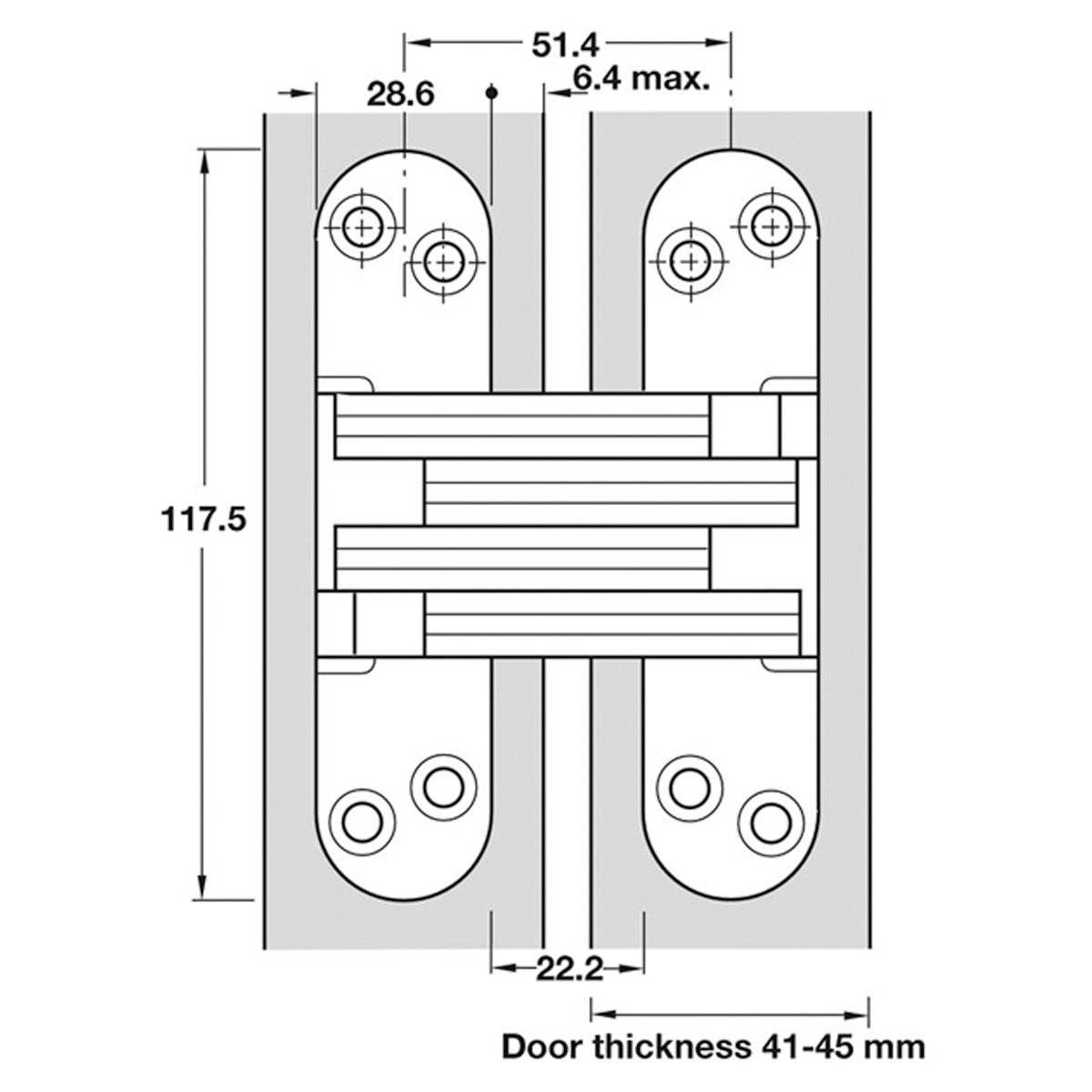 SOSS HINGE 218 80x117.5 ZA/NP