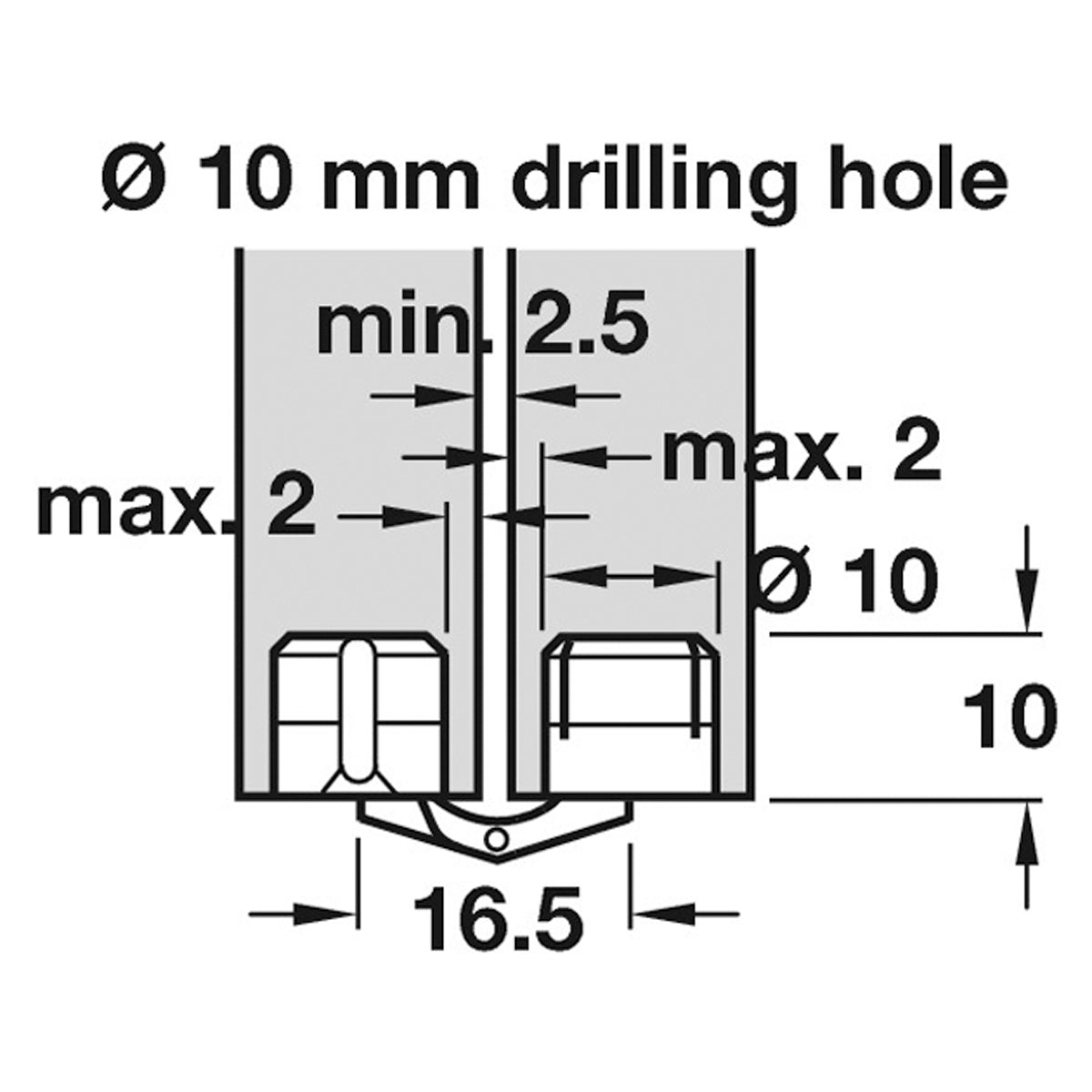 ZYSA HINGE 180deg D10 MBR