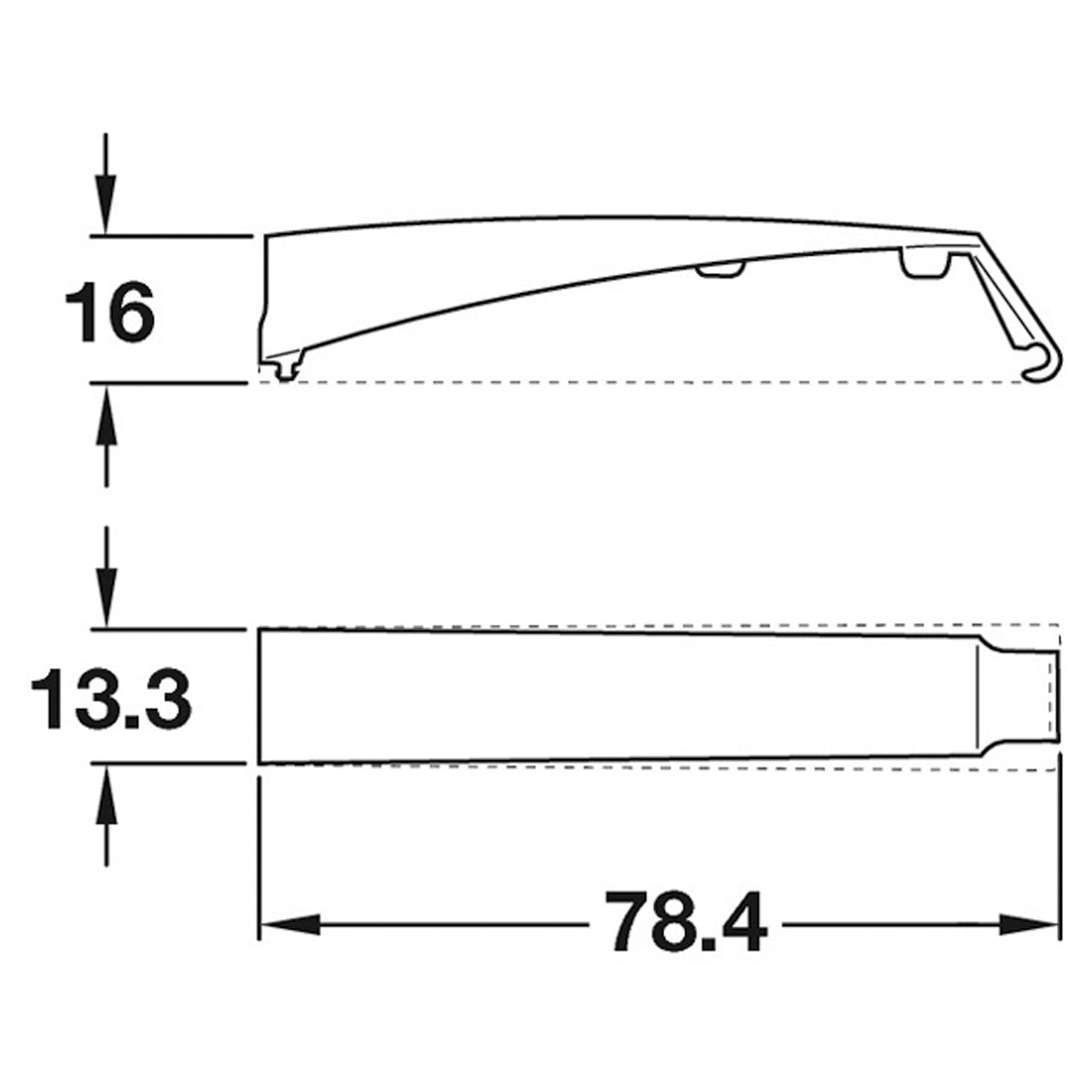 K PUSH TECH LONG SURFACE MOUNT WHI