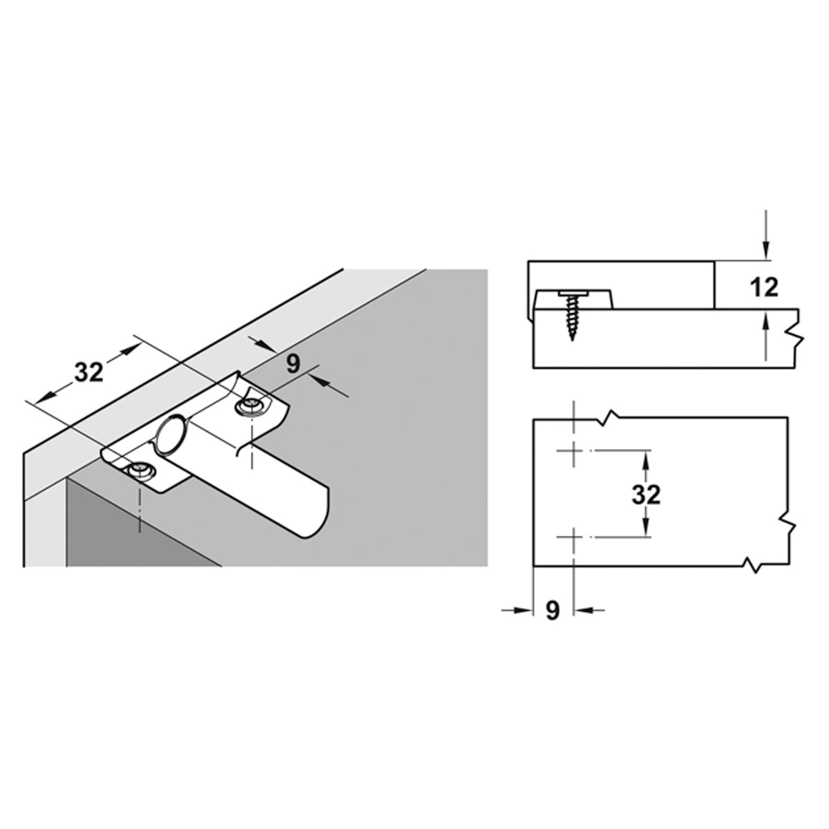 CRUCIFORM ADAPTOR HOUSING+AID GRY