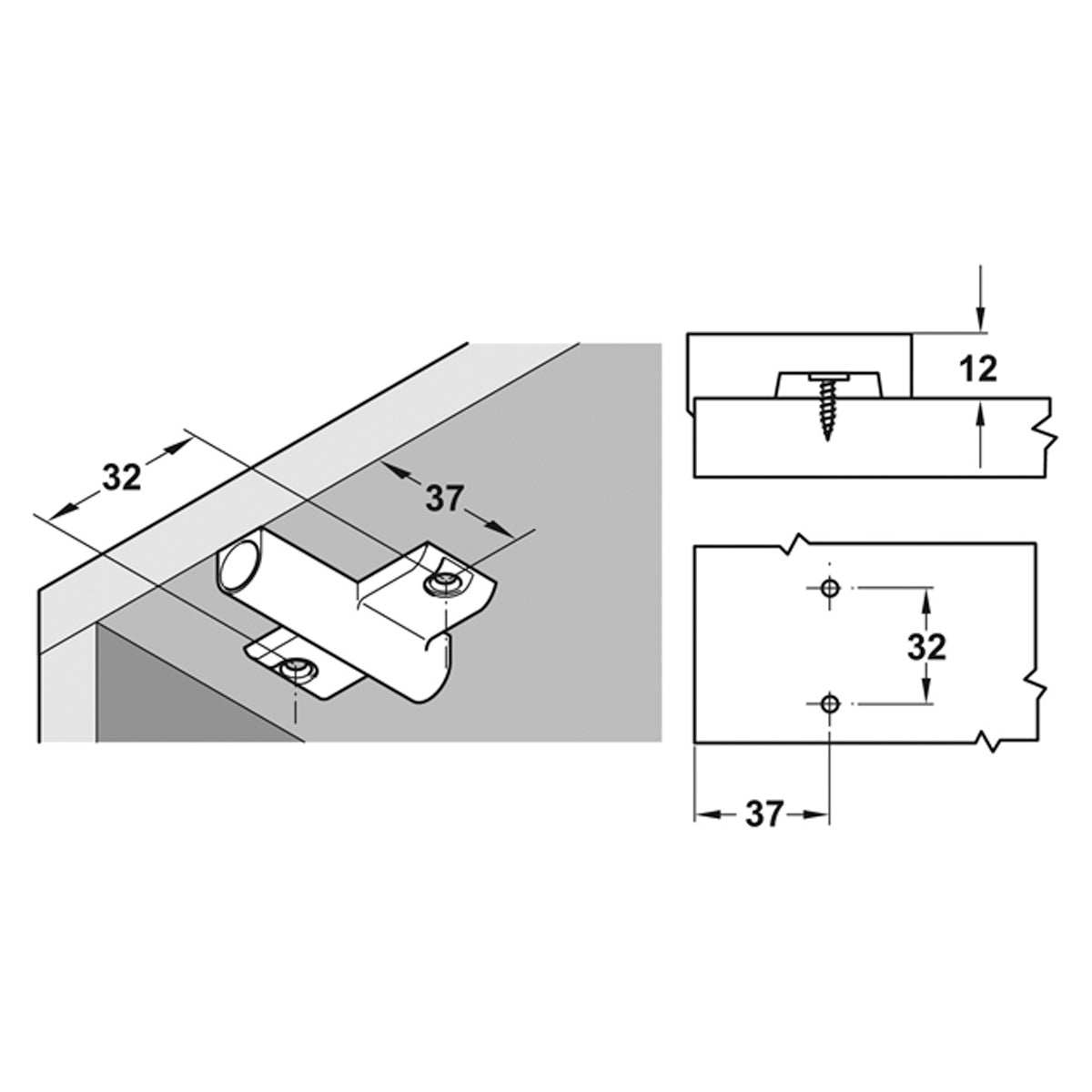 CRUCIFORM ADAPTOR HOUSING 32 GRY