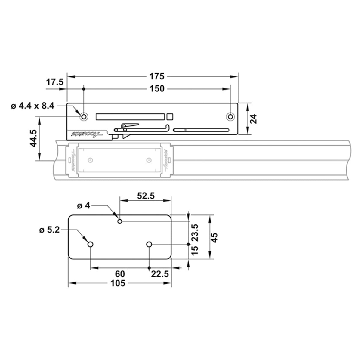 ACCURIDE0115RC SOFT CLOSE 175x38