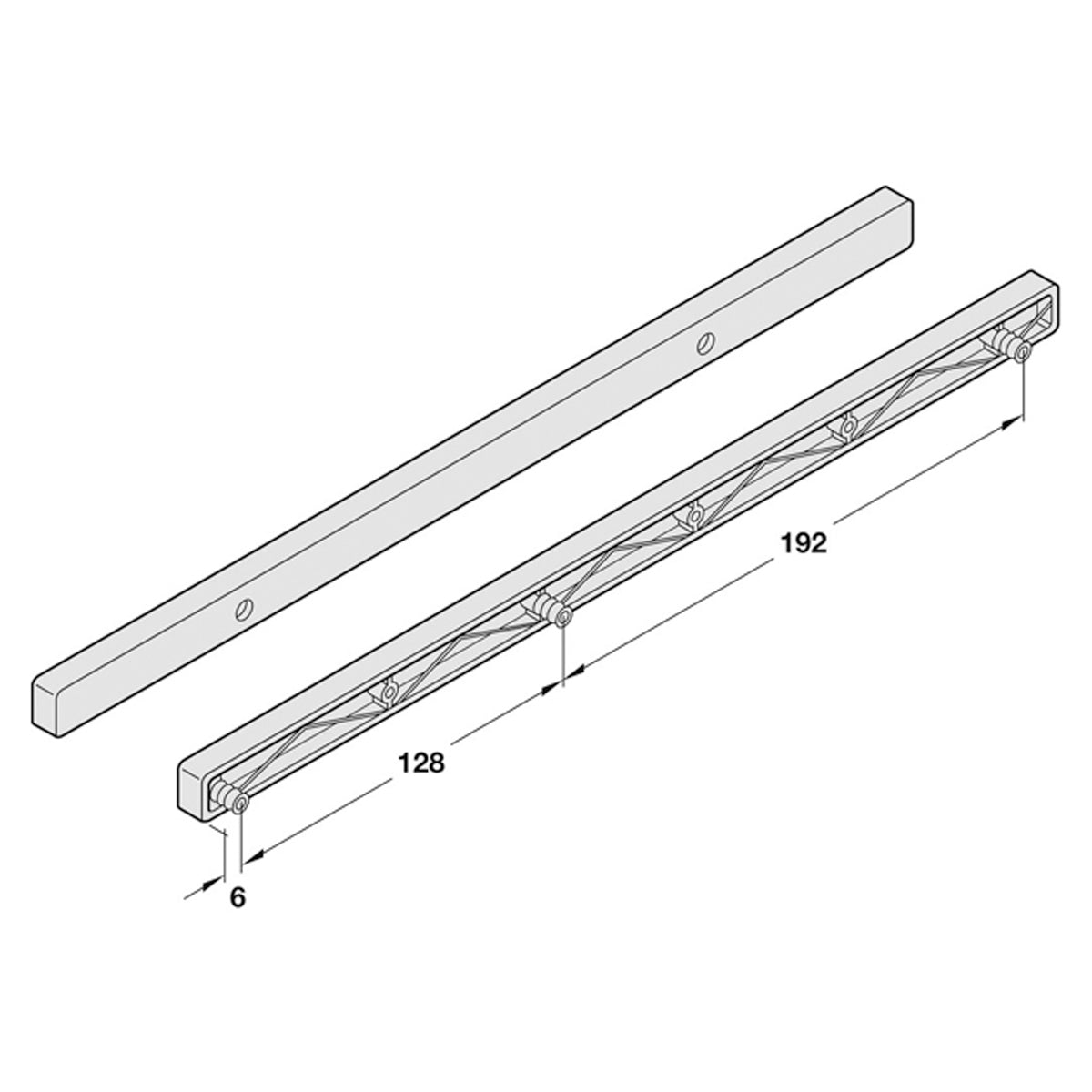 GUIDE TRACK 350x16x18.5 PL/WHI